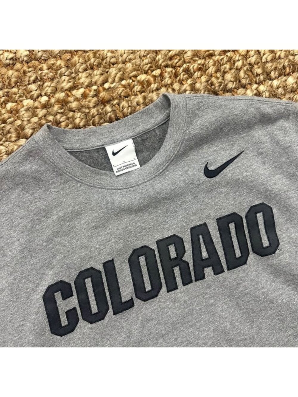 Nike University of Colorado Buffaloes Men's Grey Crewneck Sweatshirt Block Lette